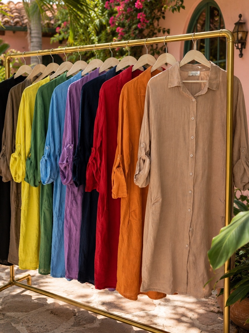 Italian Linen Shirtdress Puro Lino OS